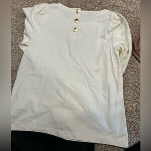 J. Crew Ivory Top with Gold Accents